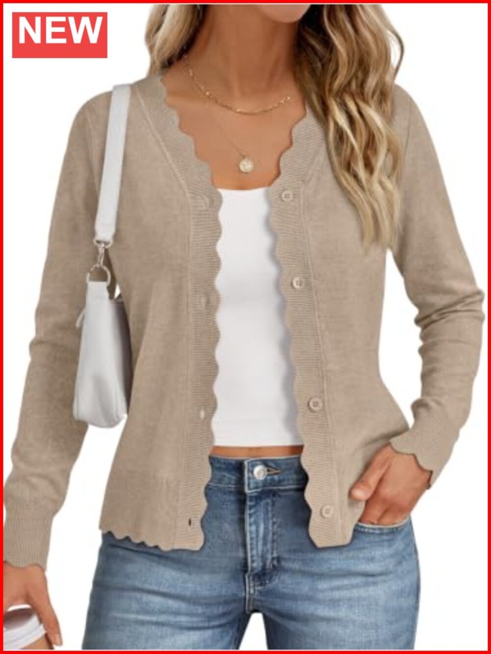 Womens Lightweight Knit Cardigan Long Sleeve Button V-Neck